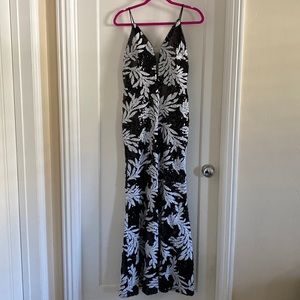 Black and white sequin floral Betsy & Adam gown
